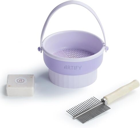 ARTIFY Paint Brush Cleaner Set | All-in-One Holder, Cleaner, and Brush Storage | Includes Brush Care Soap and Brush Comb | Ideal for Artists, Studios, Workshops, and Outdoor Painting in Saudi Arabia