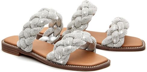 Women's Braided Double Band Slip-On Sandal in Saudi Arabia