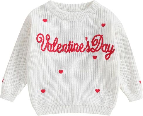 طفلة عيد الحب الزي الحب القلب الحلو طويلة الأكمام سترة التي شيرت Crewneck قمم ملابس الخريف والشتاء in Kuwait
