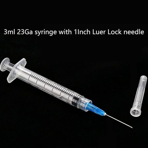 50Pack-3ml/cc مستهلكات المختبر مع أداة Luer Lock 23G1inch ملفوفة بشكل فردي in Kuwait