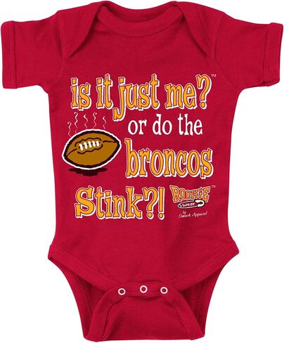 كانساس سيتي مشجعي كرة القدم. هل لي فقط؟ أو افعل The Broncos Stink. نيسيي أحمر أو تي شيرت للأطفال الصغار (NB-4T) in Kuwait
