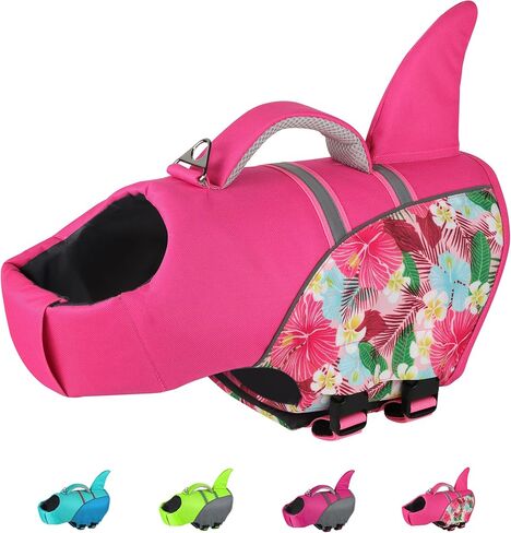 Dog Life Jacket High Buoyancy, Reflective Adjustable Dog Life Vest for Swimming Boating with Rescue Handle, Ripstop Puppy Swim Safety Vest Pet Life Preserver Lifesaver for Small Medium Large Dog (S) in Saudi Arabia