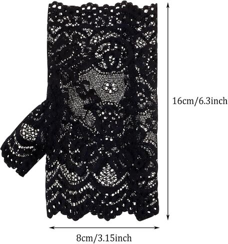Short Lace Gloves 80s Opera Evening Wedding Sunblock Fingerless Bridal Floral Gloves for Women Girls in Saudi Arabia
