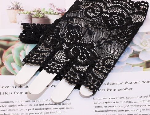 Short Lace Gloves 80s Opera Evening Wedding Sunblock Fingerless Bridal Floral Gloves for Women Girls in Saudi Arabia
