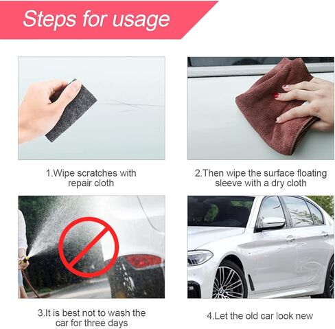 3 قطع من قماش النانو اللامع لخدوش السيارة، قماش مزيل الخدوش السحري للسيارة لإصلاح خدوش طلاء السيارة وتلميع السطح، ملحقات السيارة لاستعادة طلاء السيارة اللامع in Kuwait