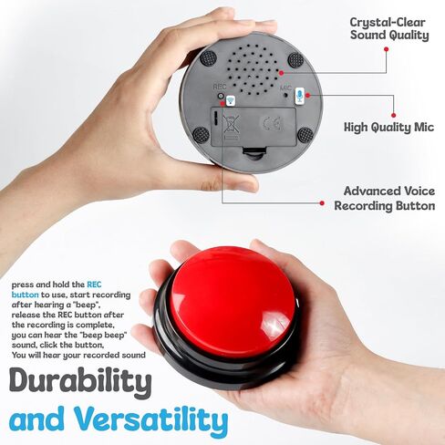 Dog Buttons for Communication with Non-Slip Mat, HD Sound 30s Recordable Dog Talking Button Set with Training Guide eBook and Stickers, Pet Talking Buttons for Dog Speaking (6pc) in Saudi Arabia