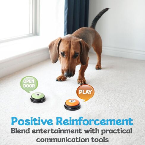 Dog Buttons for Communication with Non-Slip Mat, HD Sound 30s Recordable Dog Talking Button Set with Training Guide eBook and Stickers, Pet Talking Buttons for Dog Speaking (6pc) in Saudi Arabia