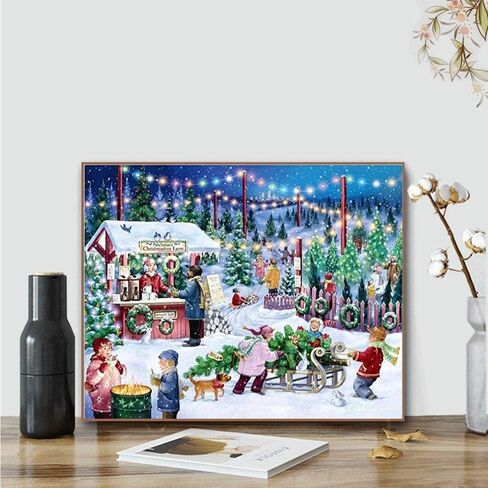 طلاء يدوي بالأرقام للبالغين والأطفال، طلاء شجرة عيد الميلاد بالأرقام، طلاء يدوي لمشاهد عيد الميلاد، طلاء أكريليك بالأرقام، طقم طلاء جدار المنزل، غرفة المعيشة، غرفة النوم، شجرة عيد الميلاد in Kuwait