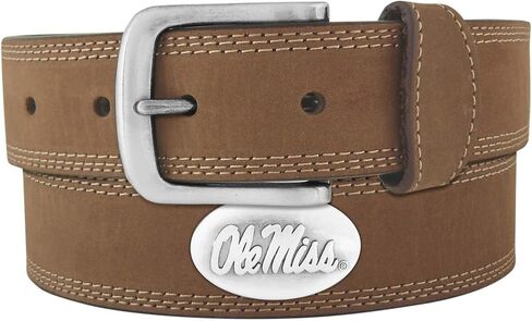 NCAA Mississippi Old Miss Rebels Light Crazy Horse Leather Concho Belt in Saudi Arabia