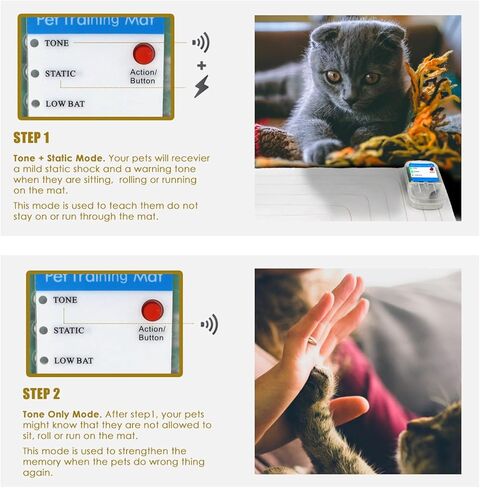 بساط صدمات القطط للكلاب، عبوتان، بساط صدمات للحيوانات الأليفة مقاس 60 × 12 بوصة للكلاب والقطط، بساط تدريب إلكتروني يبقي الحيوانات الأليفة بعيدًا عن الأثاث، بساط آمن طارد للكلاب مع 3 أوضاع تدريب، واقي للأريكة in Kuwait