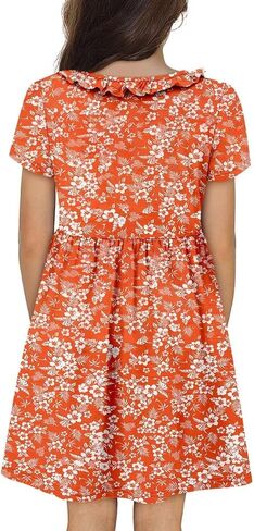Yoklass Girls Summer Stretchy Dress A line Twirly Skater Dresses with Pockets 5-14 Years in Saudi Arabia