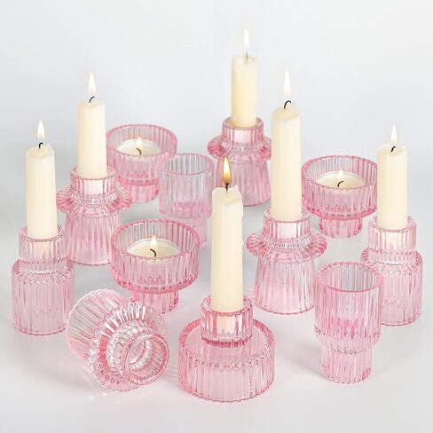 حاملات شمعدان زجاجية مستدقة، حاملات شموع Tealight لقطع الطاولة المركزية، وديكور الزفاف وحفلات العشاء in Saudi Arabia