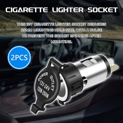 1PC Cigarette Lighter Socket, 12V Car Cigarette Lighter Adapter Power Socket with Extension Cable, Universal Waterproof Power Outlet Socket Replacement for Car Truck in Saudi Arabia