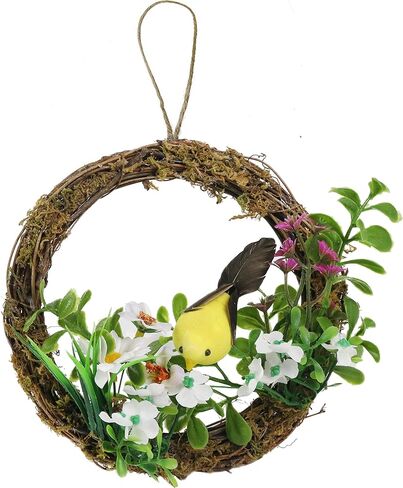 Athoinsu 7 '' إكليل طيور عيد الفصح الاصطناعي للباب الأمامي جدار ريفي عيد الميلاد مهرجان ديكورات المنزل لوازم الحفلات in Kuwait