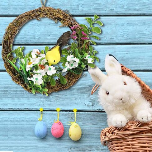 Athoinsu 7 '' إكليل طيور عيد الفصح الاصطناعي للباب الأمامي جدار ريفي عيد الميلاد مهرجان ديكورات المنزل لوازم الحفلات in Kuwait