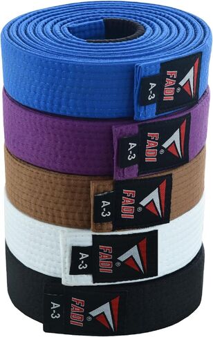 Brazilian Jiu Jitsu Belts - Durable Unisex BJJ Belts with Ranking Stripes for Adults and Kids in Kuwait