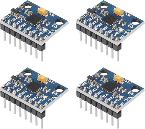 4 قطع ملحوم مسبقًا GY-521 MPU-6050 MPU6050 وحدة 3 محاور مقياس تسارع جيروسكوب 6 DOF 6 محاور مستشعر جيروسكوب لراسبيري بي بيكو ونماذج أخرى in Saudi Arabia