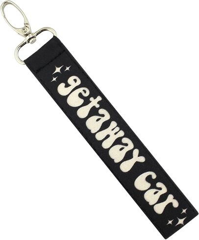 Getaway Car Keychain Wristlet - Cute Key Fob Lanyard - Trendy Car Accessories for Women - Funny Birthday Gift for Best Friend in Saudi Arabia