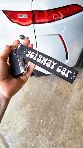 Getaway Car Keychain Wristlet - Cute Key Fob Lanyard - Trendy Car Accessories for Women - Funny Birthday Gift for Best Friend in Saudi Arabia