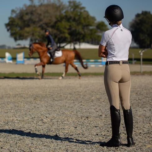 Equinavia Astrid Womens Silicone Knee Patch Breeches | Mid Rise Riding Pants with Phone Pockets in Kuwait