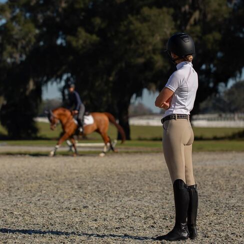 Equinavia Astrid Womens Silicone Knee Patch Breeches | Mid Rise Riding Pants with Phone Pockets in Kuwait