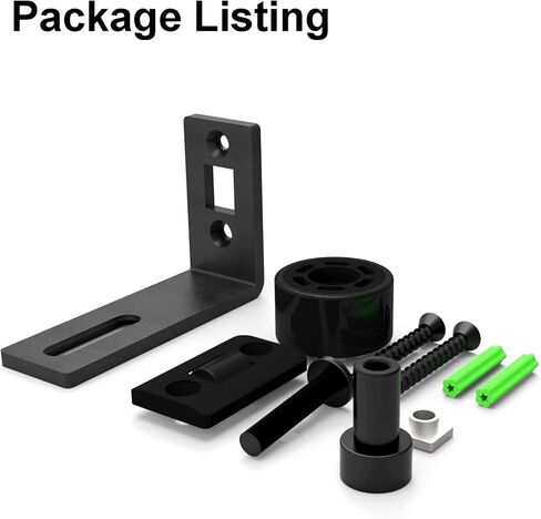 Sliding Barn Door Floor Guide Wall Mount Hardware Adjustable Stay Rollers, Smooth Wheels Flush Bottom Countersunk Holes Black 2 Pack in Kuwait