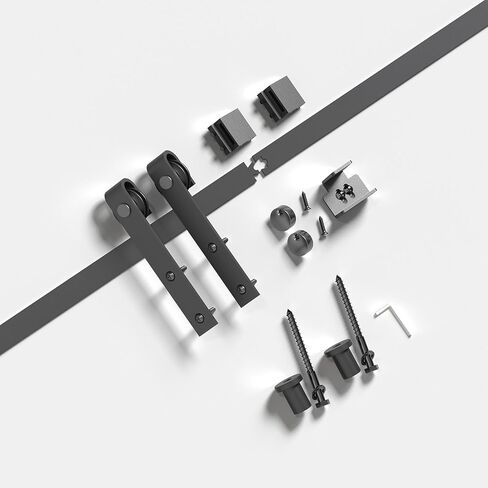 EaseLife 2.5 FT Cabinet Mini Sliding Barn Door Hardware Track Kit,Easy Install,Slide Smoothly Quietly,Apply for Storage Window TV Stand and Other Shielding (No Cabinet) in Kuwait