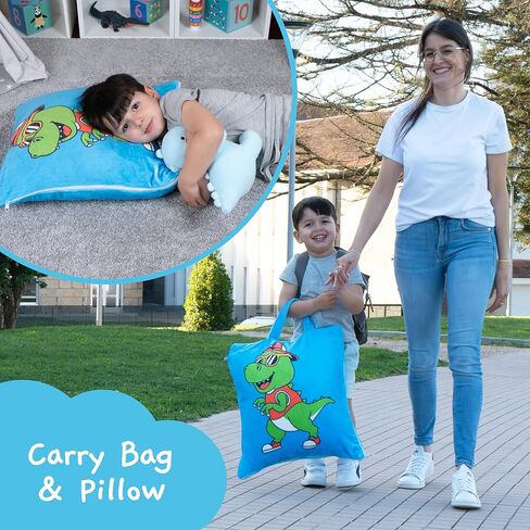 سجادة قيلولة للأطفال الصغار الأولاد - سجادات قيلولة ديناصور لمرحلة ما قبل المدرسة - سجادة قيلولة للأطفال الصغار مع وسادة - سجادة قيلولة للأولاد للرعاية النهارية - سجادات نوم للأطفال مع بطانية - حقيبة نوم ديناصور للأطفال من سن 3 إلى 8 سنوات in Kuwait