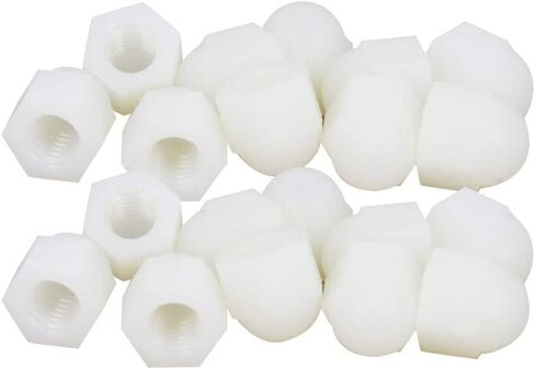 صواميل بغطاء نايلون M8، أبيض، 25 قطعة in Kuwait