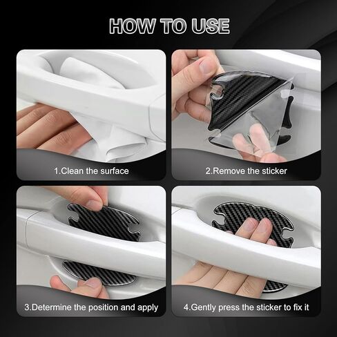 8 Pcs Car Door Handle Protector, Door Cup Protective Film, Anti-Scratches Sticker, Automotive Exterior Accessories, Universal for Most Car Handles (Transparent) in Kuwait