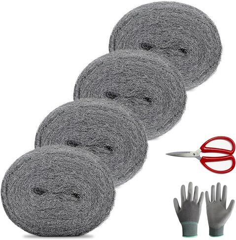 0000 Steel Wool for mice Control - 2 Pack 3"x10ft Steel Wool 0000 Grade for polishing in Saudi Arabia