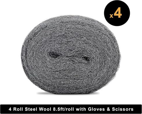 0000 Steel Wool for mice Control - 2 Pack 3"x10ft Steel Wool 0000 Grade for polishing in Saudi Arabia