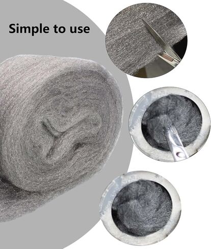 #000 Steel Wool Roll 2 Pack Steel Wool Fill Fabric Roll 10 Ft Coarse Wire Wool Hardware Hole Filler Gap Blocker to Clog up Holes Wall Cracks Siding Pipeline Vents in Garden, House, Garage in Saudi Arabia