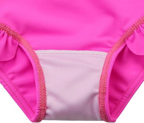 XFGIRLS Girls 2-Piece Swimsuit Long Sleeve Rash Guard Set Toddler 6M-8Y | UPF 50+ blocks 98% UV, Quick-dry, Easy on/off, Bright colors stand out, Machine wash, Breathable, Beach, swim, water park in Saudi Arabia