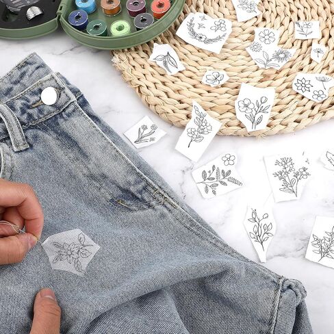 72pcs Water Soluble Embroidery Patterns, Stick and Stitch Embroidery Paper, with Flower and Plant Patterns Water Soluble Stabilizer for Embroidery, Gift for Hand Sewing Lover in Saudi Arabia
