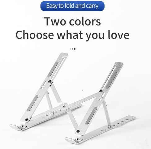Laptop Stand, 7 Angles Adjustable Aluminum Ergonomic Foldable Portable Desktop Holder, Laptop Holder Riser Computer Tablet Stand, Compatible with MacBook,iPad, HP, Dell, Lenovo 10-15.6",Easy to Store in Saudi Arabia