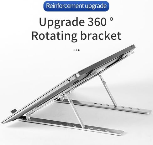 Laptop Stand, 7 Angles Adjustable Aluminum Ergonomic Foldable Portable Desktop Holder, Laptop Holder Riser Computer Tablet Stand, Compatible with MacBook,iPad, HP, Dell, Lenovo 10-15.6",Easy to Store in Saudi Arabia