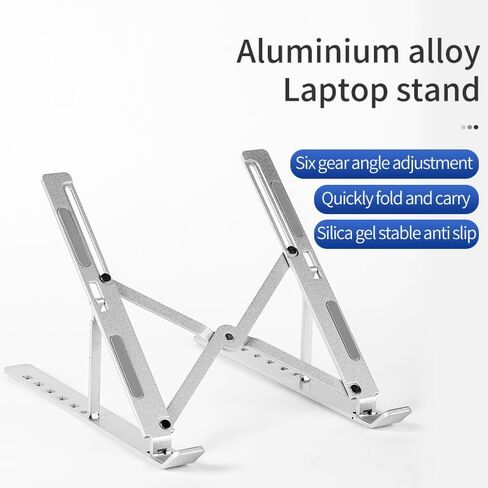 Laptop Stand, 7 Angles Adjustable Aluminum Ergonomic Foldable Portable Desktop Holder, Laptop Holder Riser Computer Tablet Stand, Compatible with MacBook,iPad, HP, Dell, Lenovo 10-15.6",Easy to Store in Saudi Arabia
