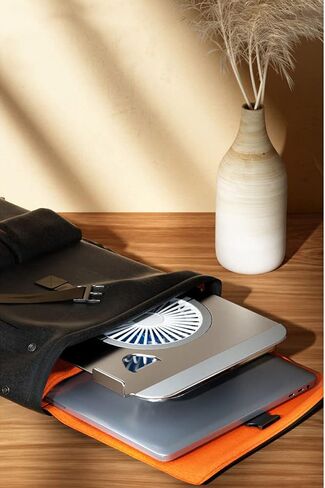 Laptop Stand Fan with 360 Rotating Base, Adjustable Height Up to 10", Ergonomic Aluminum Laptop Riser Holder Computer Stand for Laptop 10 14 15 17 Inches/All MacBook Air in Saudi Arabia