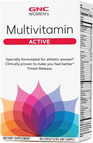 GNC Women's Active Multivitamin | Supports an Active Lifestyle | 30+ Nutrient Formula | Promotes Bone & Joint Health, Helps Energy Production | Clinically Studied Daily Vitamin | 90 Caplets in Saudi Arabia