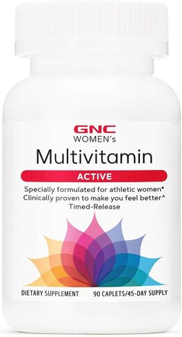 GNC Women's Active Multivitamin | Supports an Active Lifestyle | 30+ Nutrient Formula | Promotes Bone & Joint Health, Helps Energy Production | Clinically Studied Daily Vitamin | 90 Caplets in Saudi Arabia