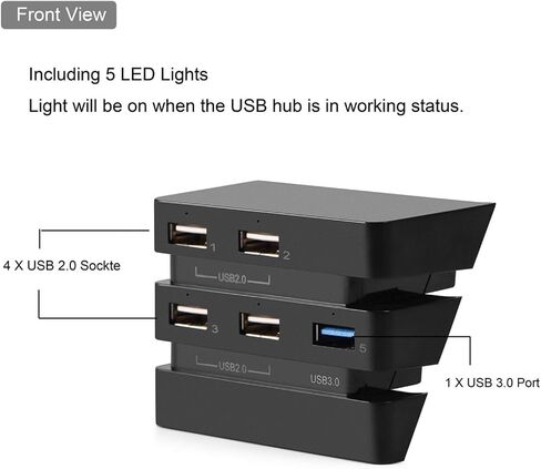 محور USB ABS، محور USB احترافي متعدد المنافذ، مع مؤشرات LED لوحدة تحكم Ps4 Pro سهلة التركيب Ps4 Pro الافتراضي in Saudi Arabia