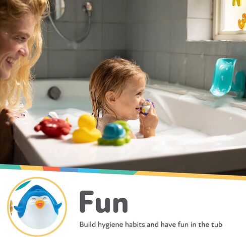 Bundle of Nuby Floating Octopus Toy with 3 Hoopla Rings - BPA Free Baby Bath Toy for Boys and Girls + Nuby Bubbly Buds Bath Toys, BPA Free in Saudi Arabia