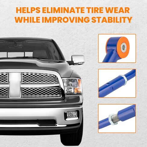 شريط مسار قابل للتعديل لسيارة دودج رام 2500 3500 2WD 4WD 2003-2013 مع رفع 2-6 بوصة، جلبة بولي مطورة - أزرق in Kuwait