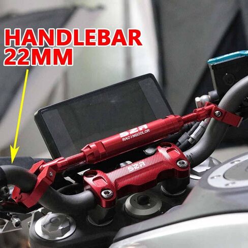 22mm Aluminium Alloy Bold Thick Motorcycle Accessories Balance Bar Adjustable Strength Levers Handlebar Crossbar Phone Holder (black) in Kuwait