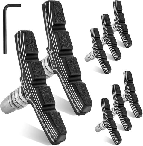 8 قطع من وسادات فرامل الدراجة الفاخرة، وسادات فرامل احترافية للدراجات الجبلية على شكل حرف V، مجموعة مكعبات فرامل الدراجة، تأتي مع مفتاح ربط سداسي قطعة واحدة (4 أزواج) in Kuwait