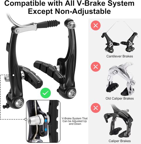 8 قطع من وسادات فرامل الدراجة الفاخرة، وسادات فرامل احترافية للدراجات الجبلية على شكل حرف V، مجموعة مكعبات فرامل الدراجة، تأتي مع مفتاح ربط سداسي قطعة واحدة (4 أزواج) in Kuwait