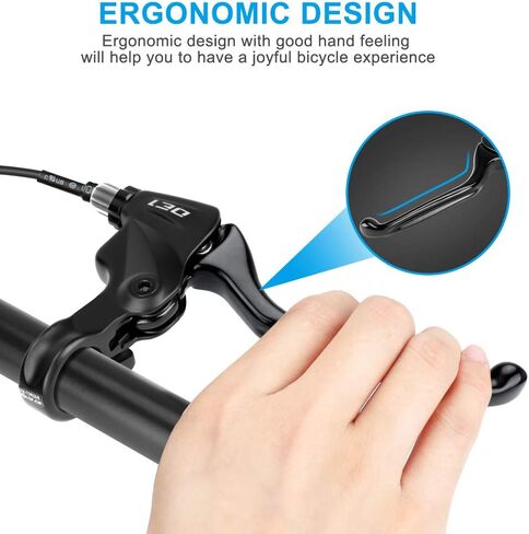 BicycleStore Brake Lever, 1 Pair Stainless Steel Bicycle Brake Handle with Extended 160mm/6.3in Handlebar Cycling Brake Levers 22.2mm Diameter for Road Bike, Mountain Bike, Folding Bike (Black) in Kuwait