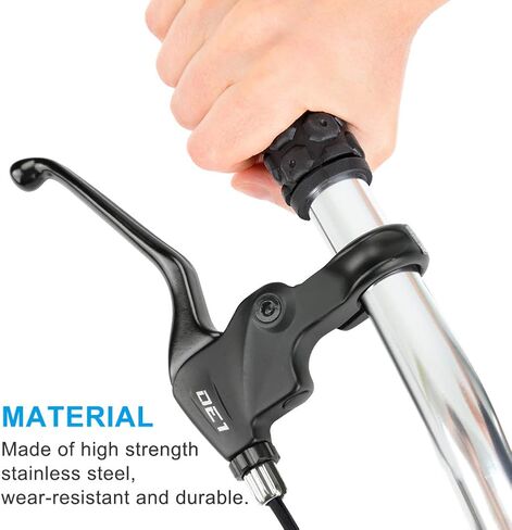 BicycleStore Brake Lever, 1 Pair Stainless Steel Bicycle Brake Handle with Extended 160mm/6.3in Handlebar Cycling Brake Levers 22.2mm Diameter for Road Bike, Mountain Bike, Folding Bike (Black) in Kuwait