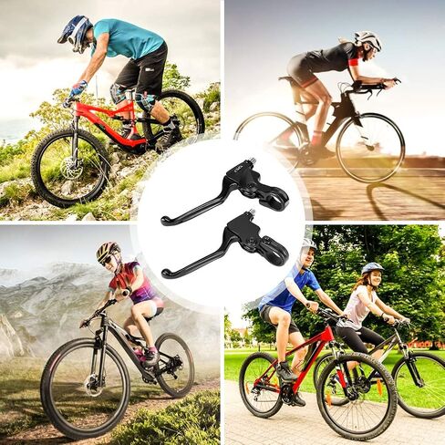 BicycleStore Brake Lever, 1 Pair Stainless Steel Bicycle Brake Handle with Extended 160mm/6.3in Handlebar Cycling Brake Levers 22.2mm Diameter for Road Bike, Mountain Bike, Folding Bike (Black) in Kuwait